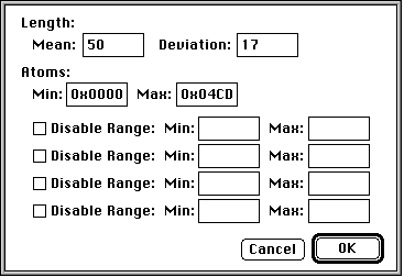 population parameters dialog box